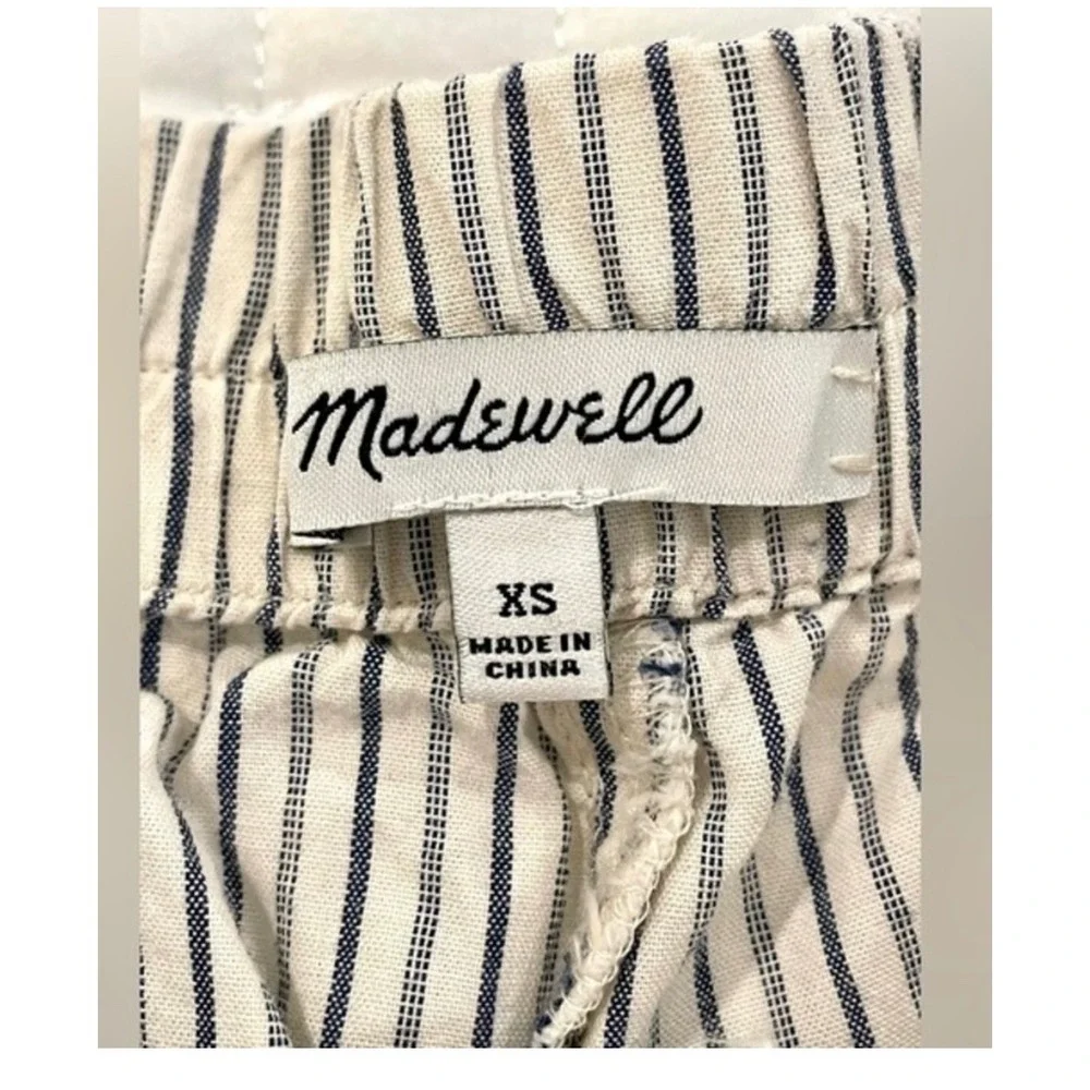 Madewell Embroidered Scallop Hem Striped Cotton‎ Shorts XS